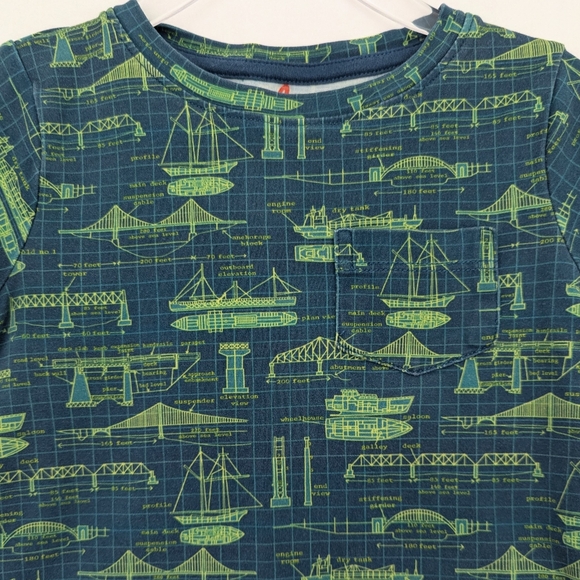 Piccolina | Sea Navigation Easy Pocket Tee | 2T - Picture 2 of 5